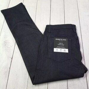 Kenneth Cole Slim Fit Stretch Denim Jeans Mens Size 33x30 Dark Blue Pre Shrunk